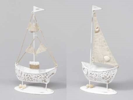 [A-013244] Zeilschip Metaal Staand Maritiem Set 2 stuks