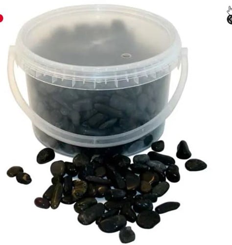 [A-022408] Natuursteentjes Black Stones Zwarte Steentjes 5-8 mm Emmer 3,8 kg