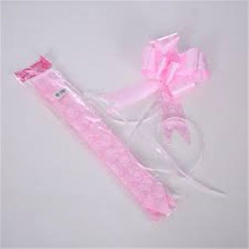 [A-025777] Poly Ribbon Strik met roospatroon Roze 10 stuks 50 mm 