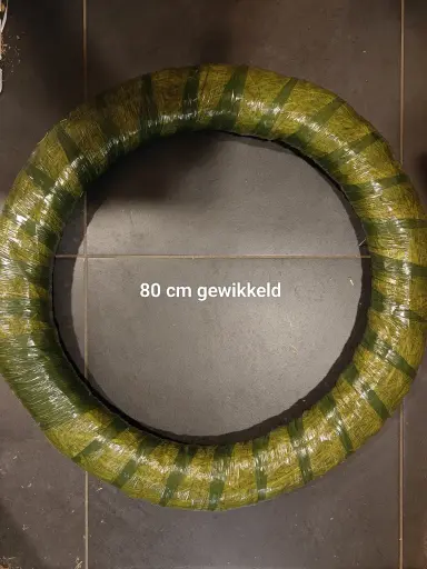 [A-022902] Strokrans Strokransen 80 cm GEWIKKELD Grote krans