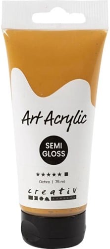 [A-027384] Allesverf Acryl Semi glanzend dekkend Okergeel 75 ml