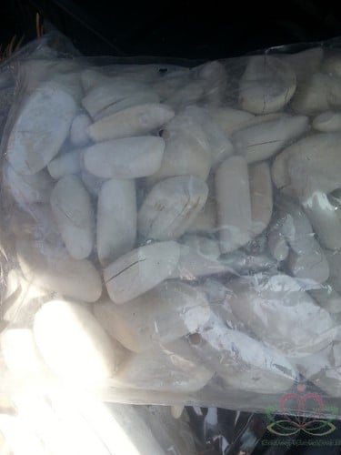 [A-009612] Tumbled wood drijfhout Frosted White 3–7 cm per kilo