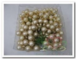 [A-006515] Balletjes op draad Champagne glans mat 2 cm doos 144 stuks