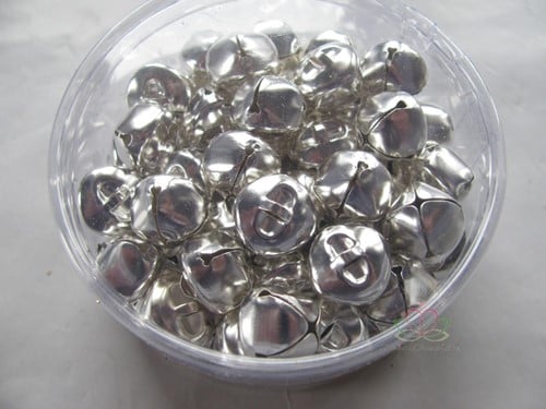 [A-008940] Christmas bells Wedding Wands Zilver Glans 12 mm doosje ca. 60 stuks