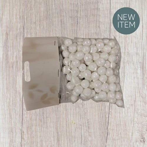 [A-009659] Mini deco balls decobolletjes Wit 15 mm 20 gr