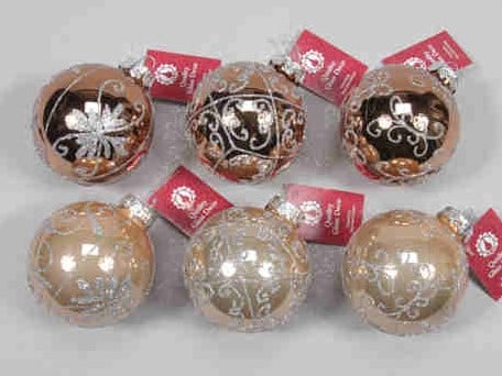[A-014370] Kerstballen glas Harvest 12 stuks