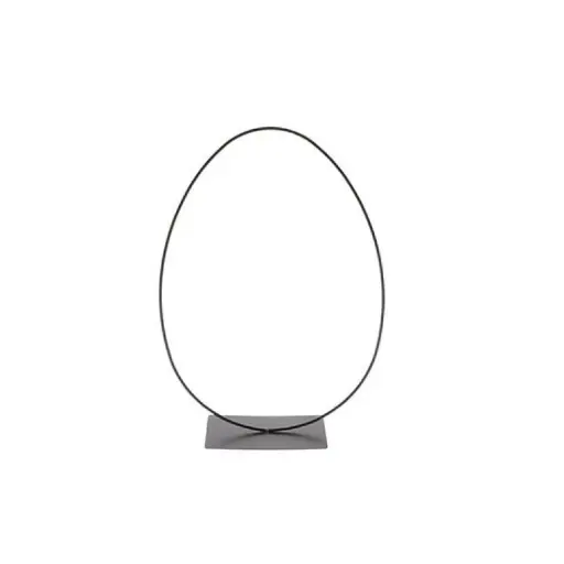 [A-022085] Metalen Frame Ei ring Zwart Black op voet 24x38 cm