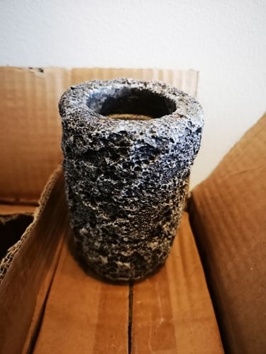 [A-023577] Cement kandelaar waxinehouder 8x8x11,5 cm