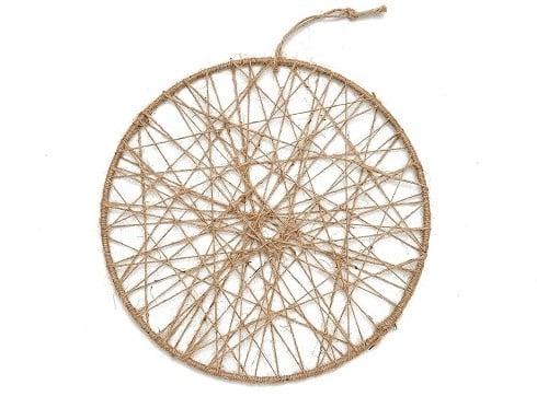 [A-024459] Metalen ring met Jute web 50 cm per stuk