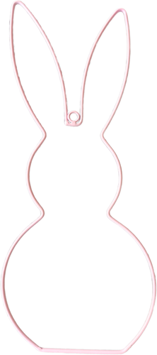 [A-025365] Metalen Frame Haas staand oor hanger Roze 29 cm
