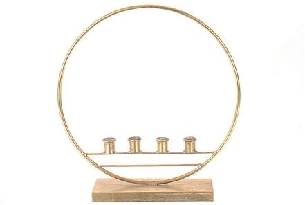 [A-027061] Metalen frame Kandelaar Kertas Goud L38xB11xH41 cm 4 kaarsenhouders