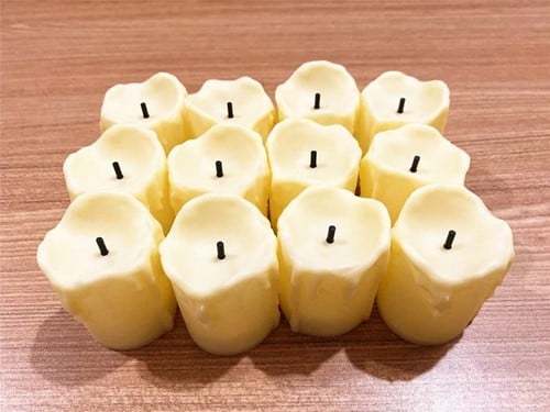 [A-025059] LED Minikaarsje met Lont Creme per stuk