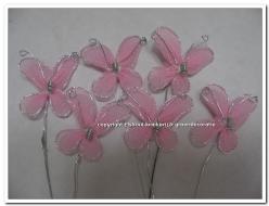 [A-003683] Vlindertjes Zilverwit zilverdraad 2 cm 6 stuks 6409030c