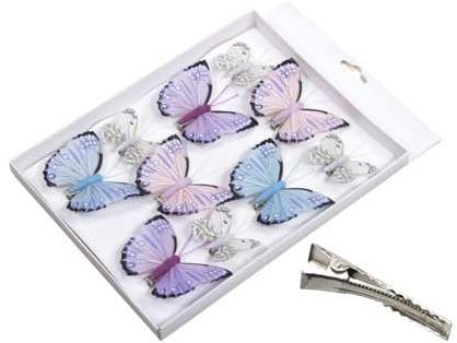 [A-017008] Vlinders Frisse tinten Lilablauw 5-8 cm pak 10 stuks