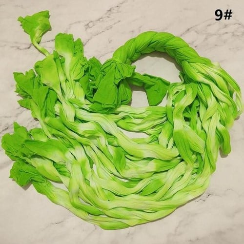 [A-024496] Nylon 38 LichtGroen Wit 2tone voor het maken van bloemen, pakje van 5  