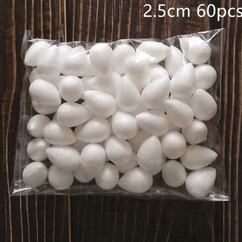 [A-025666] Styropor bolletjes eivorm 2,5 cm Rosebuds voor nylonbloemen ca. 60 stuks