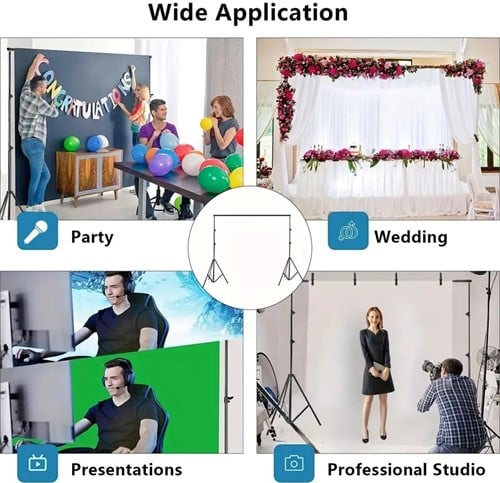 [A-026009] Standaard frame Flowerwall fotoshoot T-vorm ca. 300x200 cm zonder tas verstelbaar demontabel