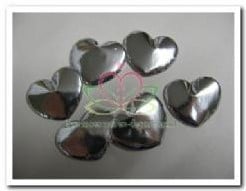 [A-004067] Padded Hart Zilver 2-3 cm 5 stuks