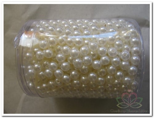 [A-008013] Rijgparels Champagne 8 mm Pot 300 gram ca. 1200 stuks