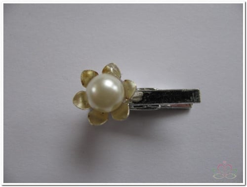 [A-008323] Flowerclip Metal Parelbloem knijpertjes 24 stuks