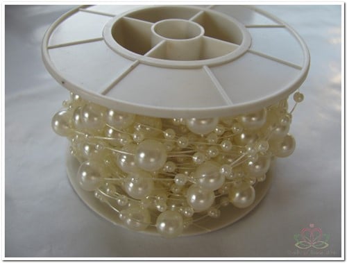 [A-022462] Parelketting Parelguirlande Champagne 3+8 mm rol 3 meter