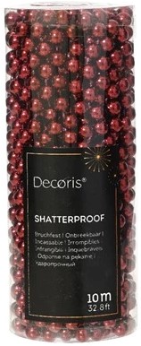[A-027259] Parelketting Parelguirlande Ossenbloedrood Donkerrood 8 mm rol 10 meter