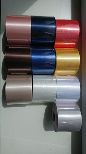 [A-017372] Bedrukt lint Ivory Off White met Zwarte opdruk 45 mm 50 cm