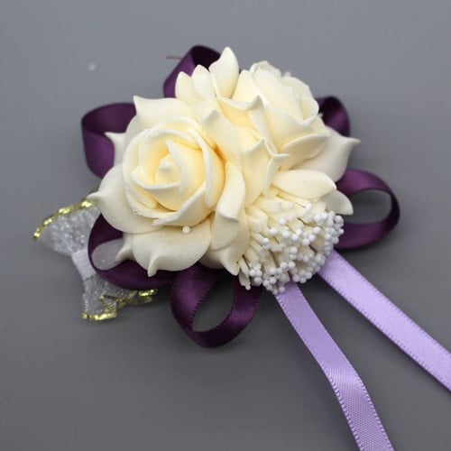 [A-014008] Polscorsage Elastisch Creme Deep Purple klaar