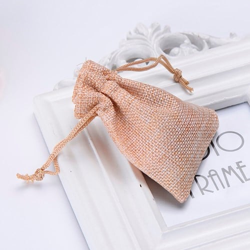 [A-013945] Cadeauzakje giftbag Bruin Linnen Jute 7x9 cm