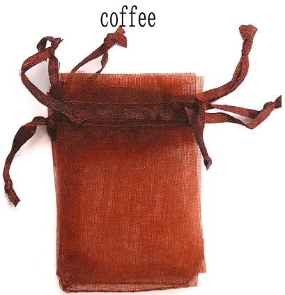 [A-024901] Cadeauzakje giftbag Organza Coffee 9x12 cm
