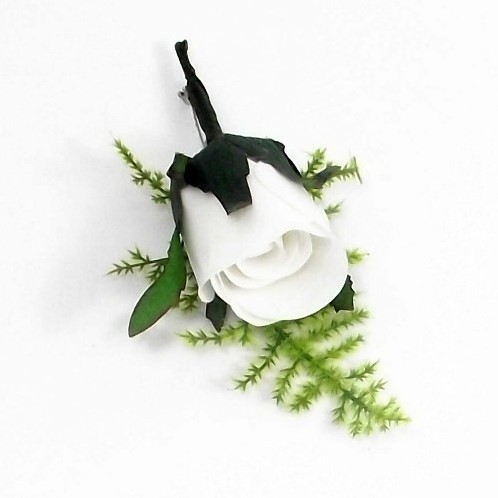 [A-014494] Corsage Romance Bridal Puur Wit 