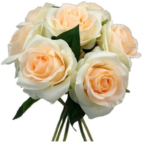 [A-015015] Zijden Roos Peach Large Open Bush Grote bloem