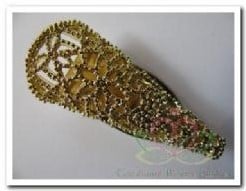 [A-004871] Corsagehouder Boutonnière Filigree Goud Swirl 