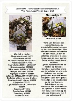 [A-017598] DIY Werkbeschrijving Natuurlijk Ei Krans 