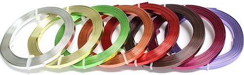 [A-013700] Aluminiumdraad vlak Zilver 5x1 mm rol 2,5 meter kleinverpakking