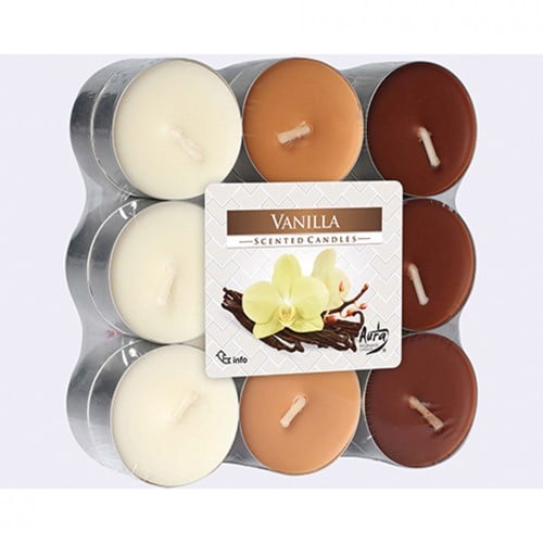 [A-014893] Waxinelichtjes geurlichtjes theelichtjes Vanille 18 stuks 3 varianten