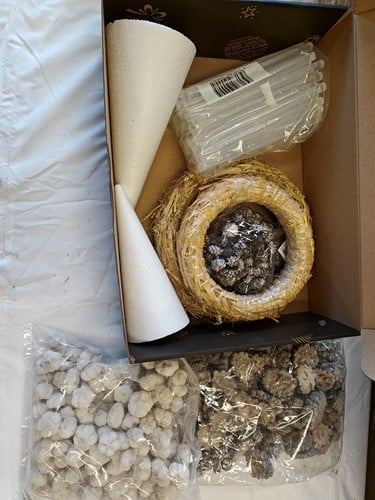 [A-025040] Kerstpakket startpakket hobby en bloemschikken Lijmpistool Natuur White 90