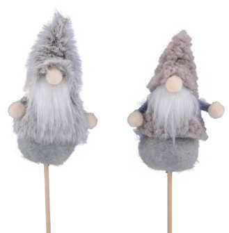 [A-023247] Santa’s Grijs 9.5 cm op steker pak 6 stuks
