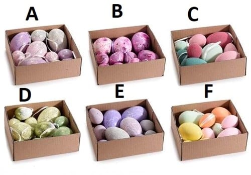 [A-023826] Gekleurde kippeneieren kunststof hangers mix A 10 stuks