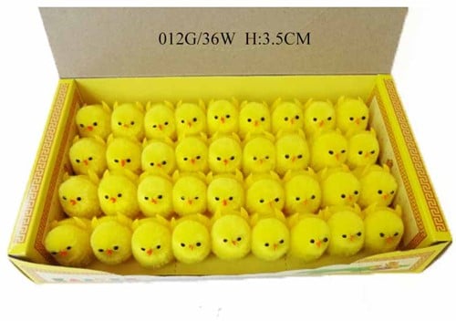 [A-009346] Chenille kuikentjes Geel 3,5 cm 42 stuks