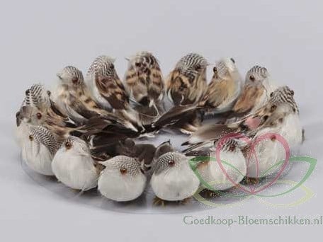 [A-011674] Vogeltjes Lichtbruin natuurlijk 9 cm 16 stuks