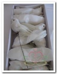 [A-012592] Witte vogeltjes 11 cm doosje 12 stuks