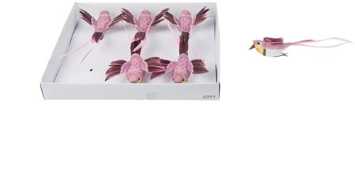 [A-019980] Vogeltjes Blauw met clip 6 stuks