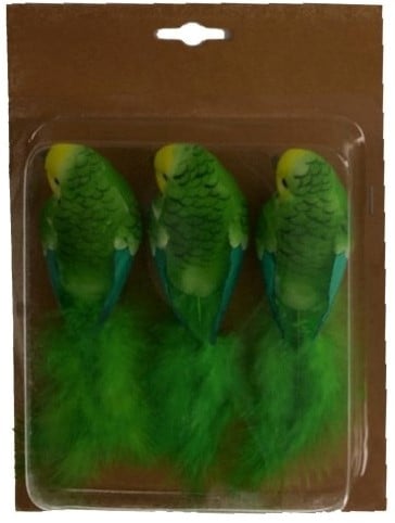 [A-024048] Prachtige vogeltjes op clip Groen 5,5x4,5x17 cm 3 stuks 