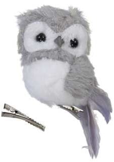 [A-024787] Fluffy Uiltjes op clip Grijs set 6 stuks