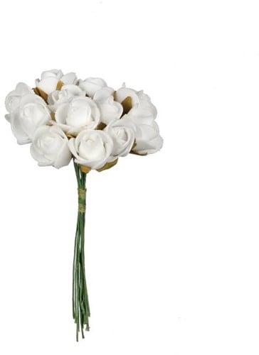 [A-004029] Mini Foam Roos Wit 2 cm Doosje 144 stuks