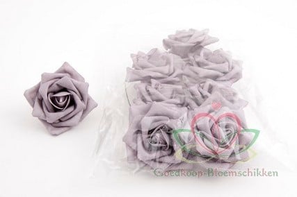 [A-007916] Foamroos Purple 12 cm 8 stuks