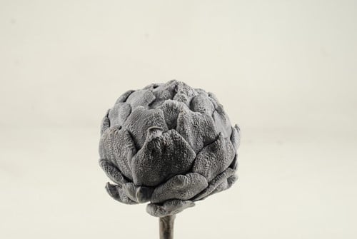 [A-008532] Artisjok Whitewash Angela Rond Foambloem per stuk