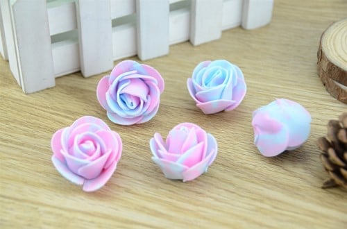 [A-011908] Foamroos Gemeleerd Los Rose Blauw 35 mm 50 stuks