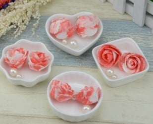 [A-011911] Foamroos Gemeleerd Los Rood Wit 35 mm 50 stuks